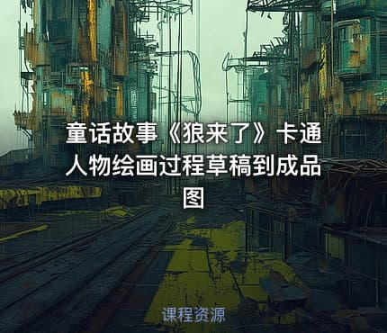 童话故事《狼来了》卡通人物绘画过程草稿到成品图