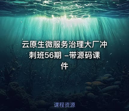 云原生微服务治理大厂冲刺班56期 -带源码课件