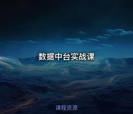 数据中台实战课
