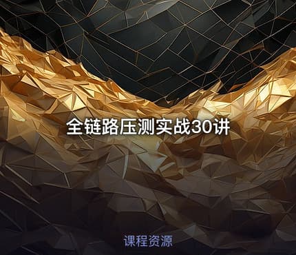 全链路压测实战30讲