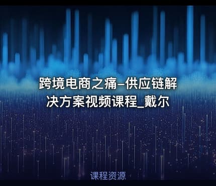 跨境电商之痛-供应链解决方案视频课程_戴尔