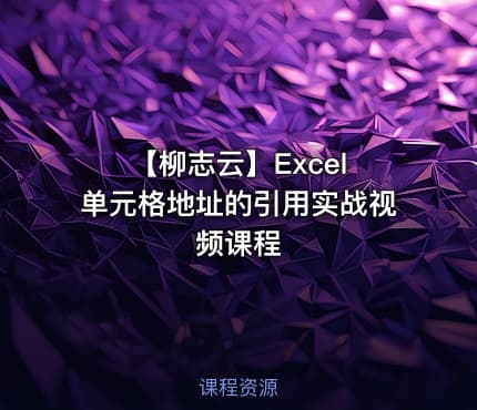 【柳志云】Excel 单元格地址的引用实战视频课程