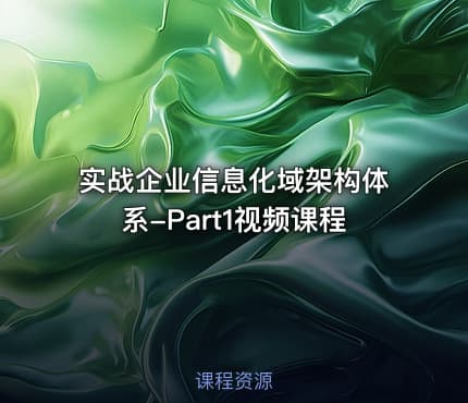 实战企业信息化域架构体系-Part1视频课程