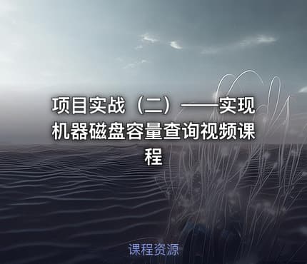 项目实战（二）——实现机器磁盘容量查询视频课程