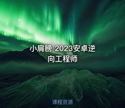 小肩膀 2023安卓逆向工程师