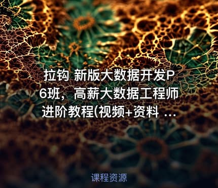 拉钩 新版大数据开发P6班，高薪大数据工程师进阶教程(视频+资料 216G) 价值8800元