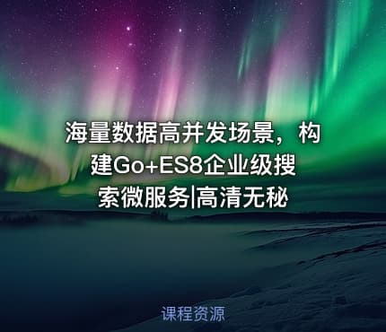 海量数据高并发场景，构建Go+ES8企业级搜索微服务|高清无秘