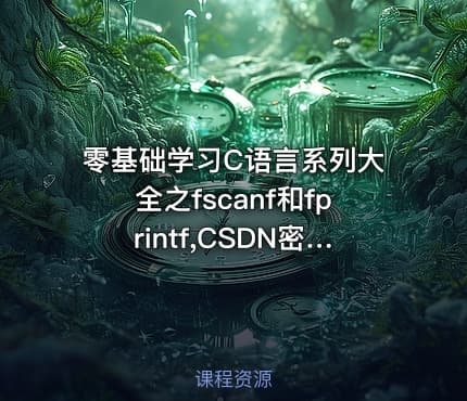 零基础学习C语言系列大全之fscanf和fprintf,CSDN密码库生成视频教程