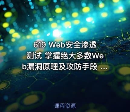 619 Web安全渗透测试 掌握绝大多数Web漏洞原理及攻防手段 价值718