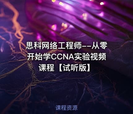思科网络工程师--从零开始学CCNA实验视频课程【试听版】