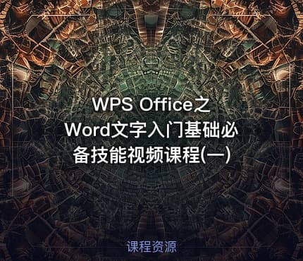 WPS Office之Word文字入门基础必备技能视频课程(一)