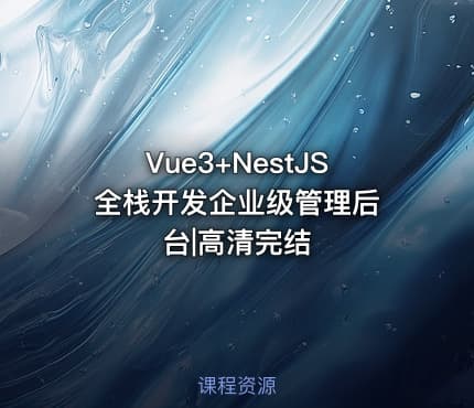 Vue3+NestJS 全栈开发企业级管理后台|高清完结
