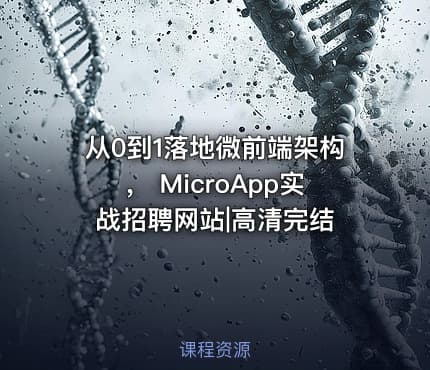 从0到1落地微前端架构， MicroApp实战招聘网站|高清完结