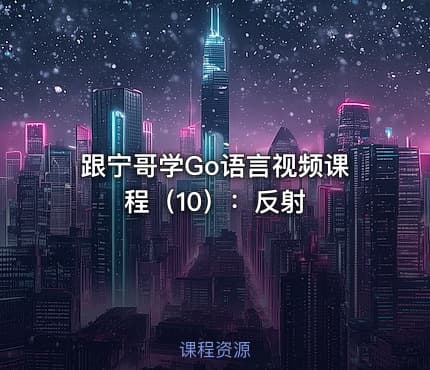 跟宁哥学Go语言视频课程（10）：反射