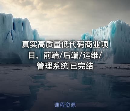 真实高质量低代码商业项目，前端/后端/运维/管理系统|已完结