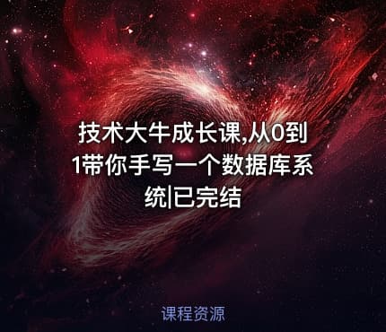 技术大牛成长课,从0到1带你手写一个数据库系统|已完结