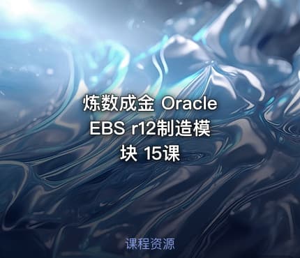 炼数成金 Oracle EBS r12制造模块 15课