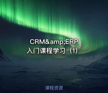 CRM&amp;ERP入门课程学习（1）
