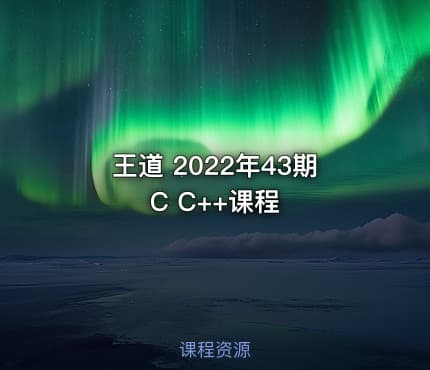王道 2022年43期C C++课程