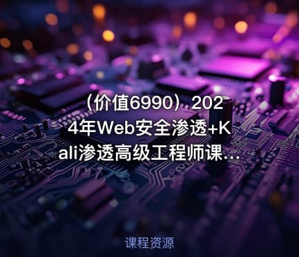 （价值6990）2024年Web安全渗透+Kali渗透高级工程师课程kali渗透