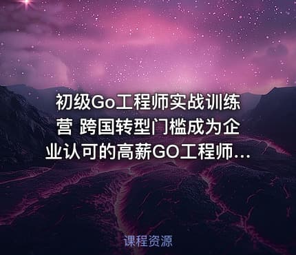 初级Go工程师实战训练营 跨国转型门槛成为企业认可的高薪GO工程师|极客