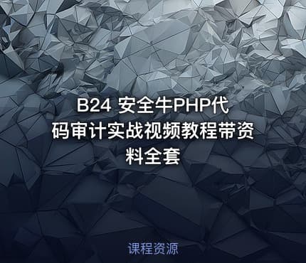 B24 安全牛PHP代码审计实战视频教程带资料全套