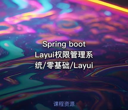 Spring boot Layui权限管理系统/零基础/Layui