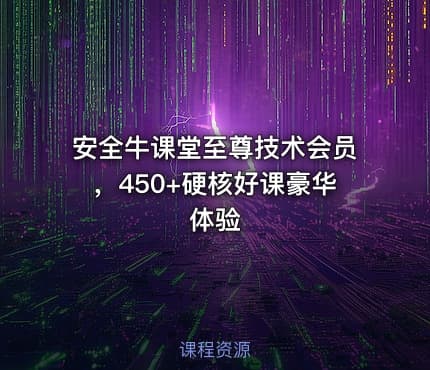 安全牛课堂至尊技术会员，450+硬核好课豪华体验