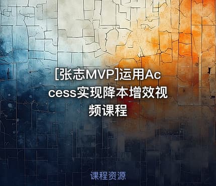 [张志MVP]运用Access实现降本增效视频课程