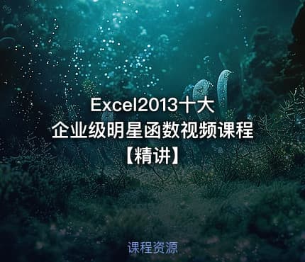 Excel2013十大企业级明星函数视频课程【精讲】