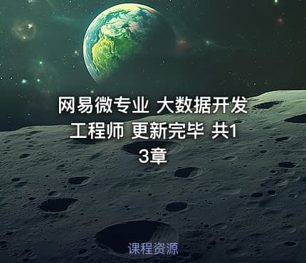 网易微专业 大数据开发工程师 更新完毕 共13章