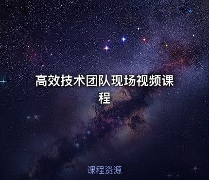 高效技术团队现场视频课程