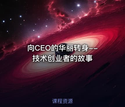 向CEO的华丽转身--技术创业者的故事