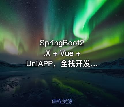 SpringBoot2.X + Vue + UniAPP，全栈开发医疗小程序|高清完结