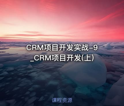 CRM项目开发实战-9_CRM项目开发(上)