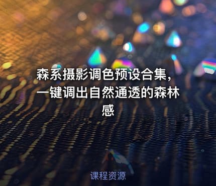 森系摄影调色预设合集，一键调出自然通透的森林感