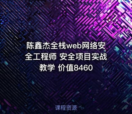 陈鑫杰全栈web网络安全工程师 安全项目实战教学 价值8460