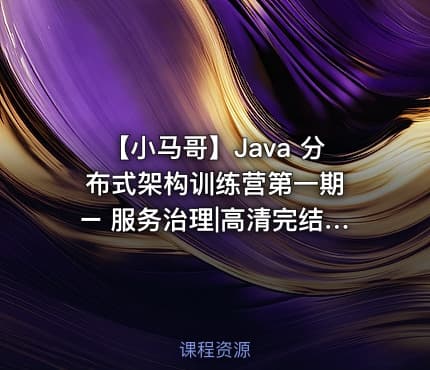 【小马哥】Java 分布式架构训练营第一期 – 服务治理|高清完结无秘