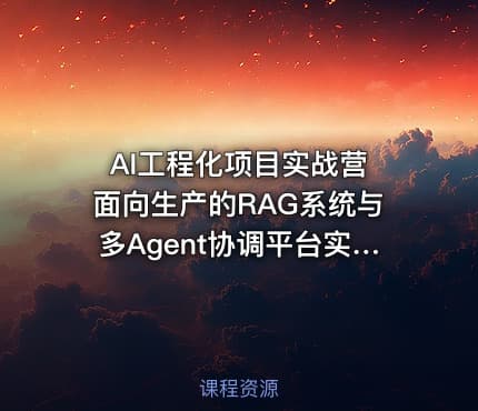 AI工程化项目实战营 面向生产的RAG系统与多Agent协调平台实战