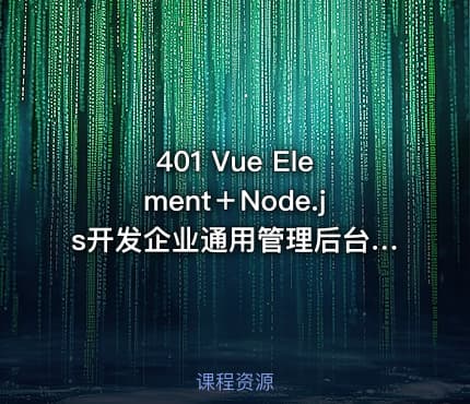 401 Vue Element+Node.js开发企业通用管理后台系统